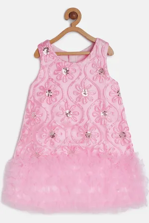 MANY FROCKS & Girls Pink Embellished A-Line Dress
