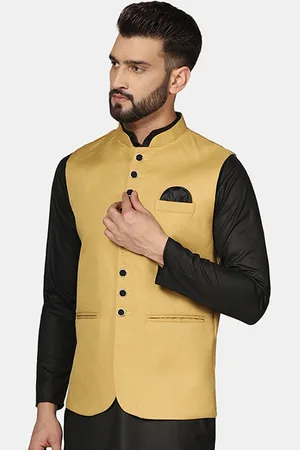 Tahvo Mandarin Collar Woven Nehru Jacket