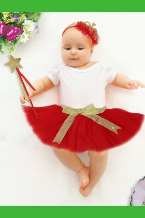 Baby Moo Girls Red Skirt And Accessory Set