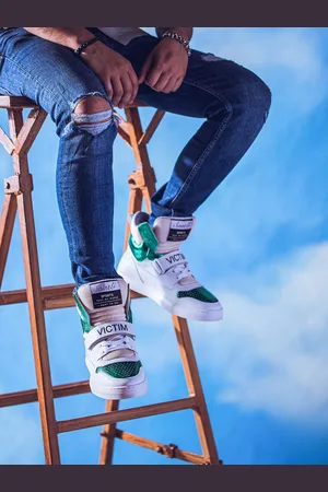 SAINT G. Men Colourblocked Leather Mid-Top Sneakers