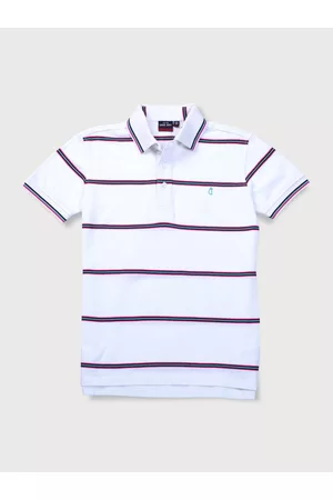 Gini and Jony Boys Striped Polo Collar Cotton T-shirt