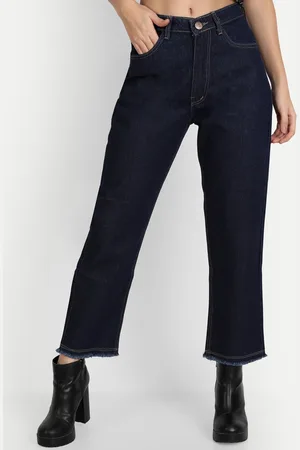 AngelFab Women Jean Straight Fit High-Rise Cotton Jeans