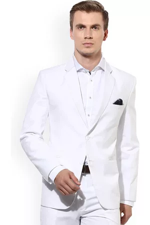Hangup White Regular Fit Single-Breasted Blazer