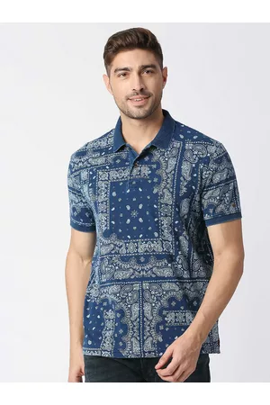 Pepe Jeans Men Printed Pure Cotton Polo Collar T-shirt