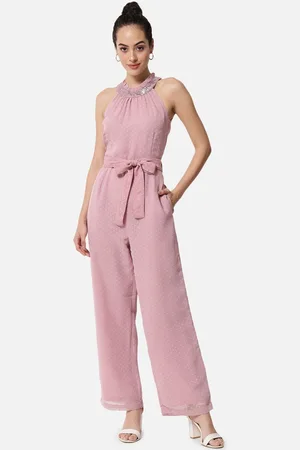 ALL WAYS YOU Embellished Halter Neck Basic Jumpsuit