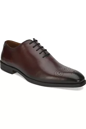 San Frissco Men Maroon Solid Leather Formal Oxfords