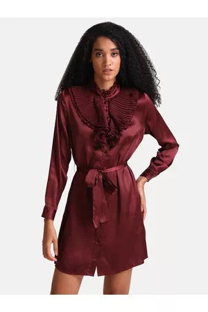 Kazo Women Maroon Casual Shirt