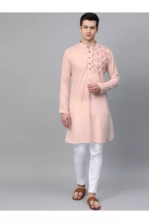 See Designs Floral Embroidered Straight Pure Cotton Kurta with Pyjamas