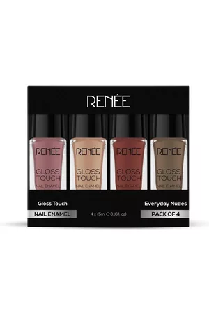 Renee Set Of 4 Gloss Touch Nail Enamels, 20ml - N02 Everyday Nudes
