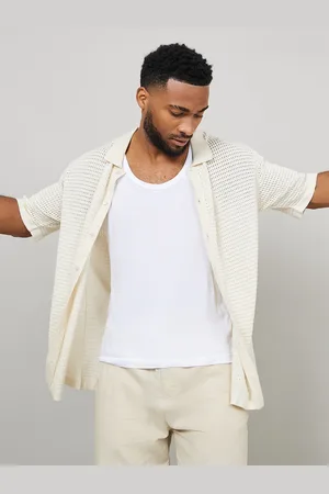 Styli Premium Pointelle Mesh Knitted Shirt