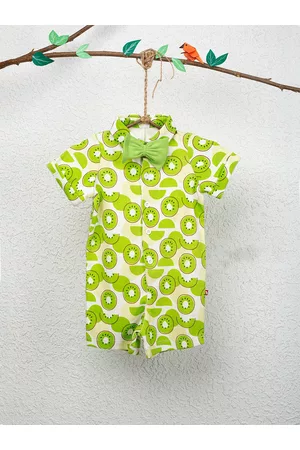 Nino Bambino Infant Boys Printed Organic Cotton Rompers