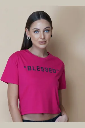 RAASSIO Typography Round Neck Bio Finish Crop T-shirt