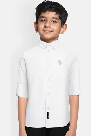 METRO KIDS COMPANY Boys White Organic Cotton Casual Shirt