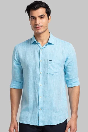 Park Avenue Spread Collar Long Sleeves Linen Slim Fit Shirt