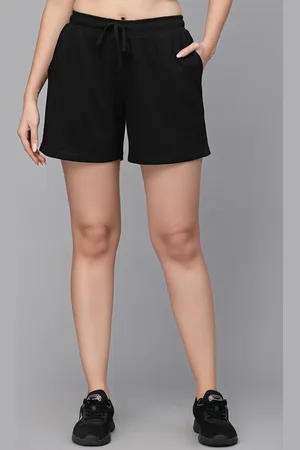 Strong And Brave Women Odour Free Cotton Mid-Rise Sports Shorts