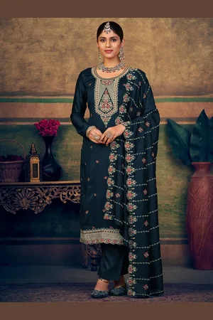 Stylee Lifestyle Embroidered Pure Silk Unstitched Dress Material