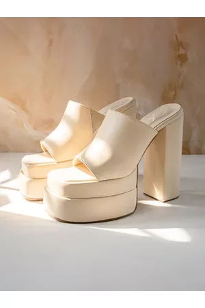 Shoetopia Square Toe Platform Heels