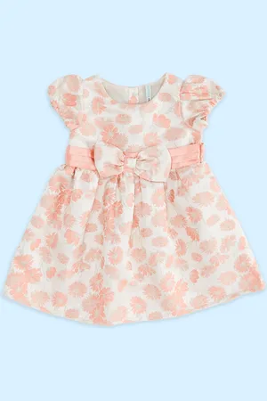 Pantaloons Girls Floral Printed Bow Cotton Dress