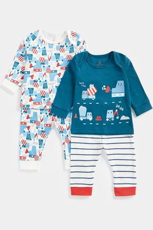 Mothercare Boys Set Of 2 Printed Knitted Pure Cotton T-shirt with Joggers