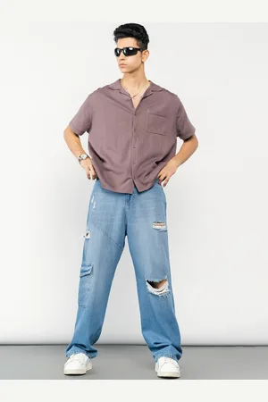 FREAKINS Men Straight Fit Pure Cotton Highly Distressed High-Rise Jeans