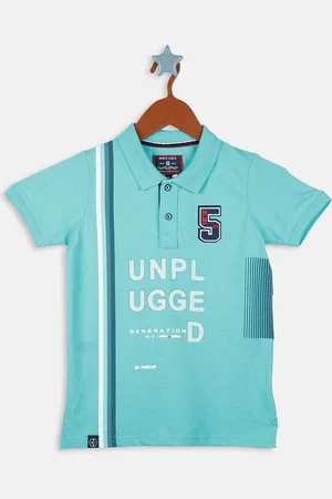 Monte Carlo Boys Typography Printed Polo Collar Cotton T-shirt