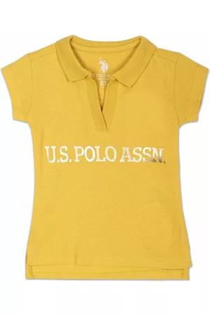 Ralph Lauren Girls Printed Polo Collar Pure Cotton T-shirt
