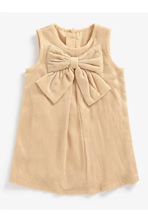Mothercare Girls Sequins Embellished Pleated Bow Net Party A-Line Dress
