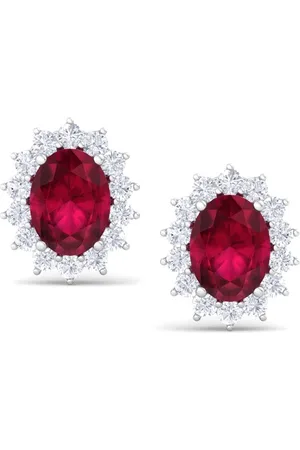 Inddus Rhodium-Plated 92.5 Sterling Silver Studs Earrings