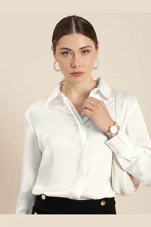 Invictus Women Satin Finish Spread Collar Casual Shirt