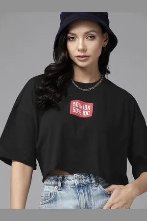 Roadster Graphic Printed Boxy Crop Top