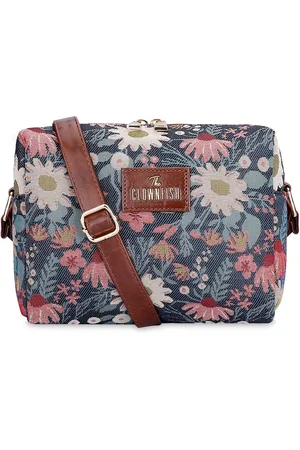 THE CLOWNFISH Adelina Floral Printed Cotton Sling Bag Handbags