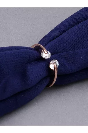 karatcart Rose Gold-Plated American Diamond Studded Ring