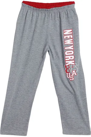 Sweet Angel Girls Grey Melange & White Printed Straight Fit Outdoor Track Pants