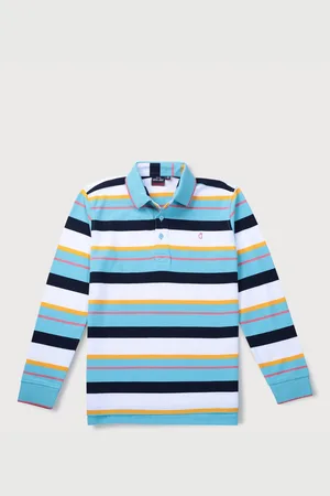 Gini and Jony Boys Horizontal Striped Polo Collar Cotton T-Shirt