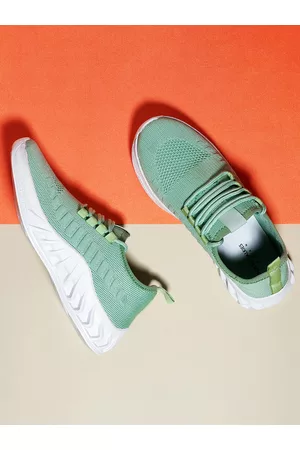 Tokyo Talkies Women Woven Design Comfort Insole Textile Contrast Sole Sneakers
