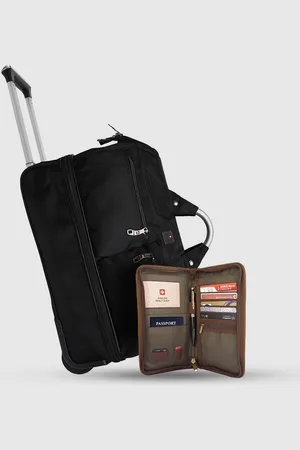 Swiss Military Set Of 2 Double Decker Duffle Trolley Bag & Travel Wallet