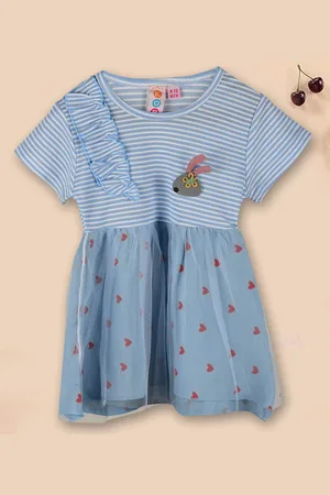 Kids On Board Infant Girls Striped Fit & Flare Dress