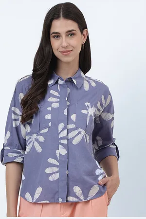 Fabindia Women Floral Printed Spread Collar Long Sleeves Casual Shirt