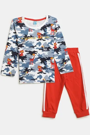 V-Mart Infants Boys Printed Pure Cotton T-shirt with Pyjamas