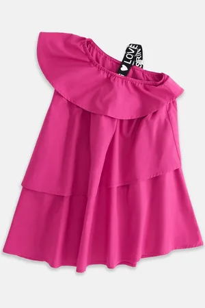 Pantaloons Girls One Shoulder Layered A-Line Dress