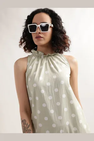 Elle Polka Dot Print A-Line Dress