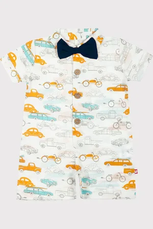 Nino Bambino Infant Boys Printed Organic Cotton Romper