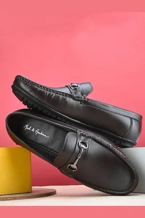 Mast & Harbour Men Brown Textured Lightweight Horsebit Loafers