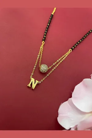Digital Dress Room Gold-Plated Beaded AD Studded Mangalsutra