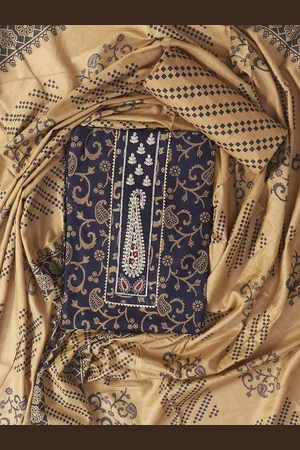 SALWAR STUDIO Printed Pure Cotton Unstitched Dress Material
