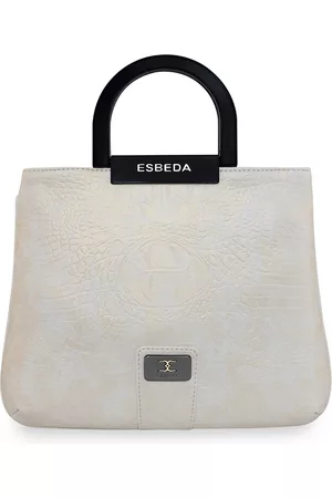 ESBEDA White PU Structured Handheld Bag