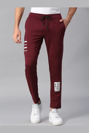 HJ HASASI Men Typography Printed Slim-Fit Dry Fit Track Pants