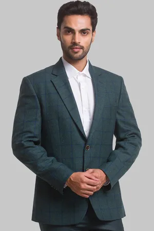 Park Avenue Men Checked Single Breasted Blazers