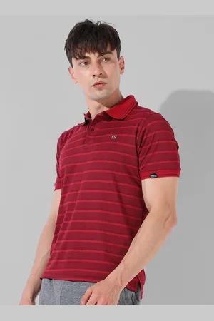 Campus Striped Polo Collar Cotton T-shirt