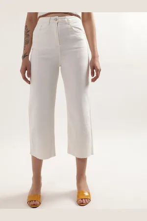 Elle Women High-Rise Cropped Cotton Jeans